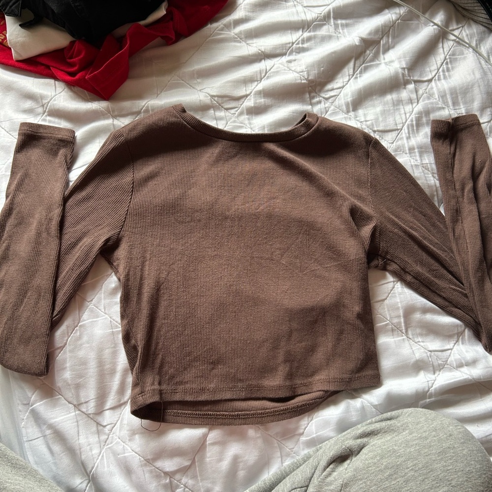 Brown Garage Long Sleeve Top M